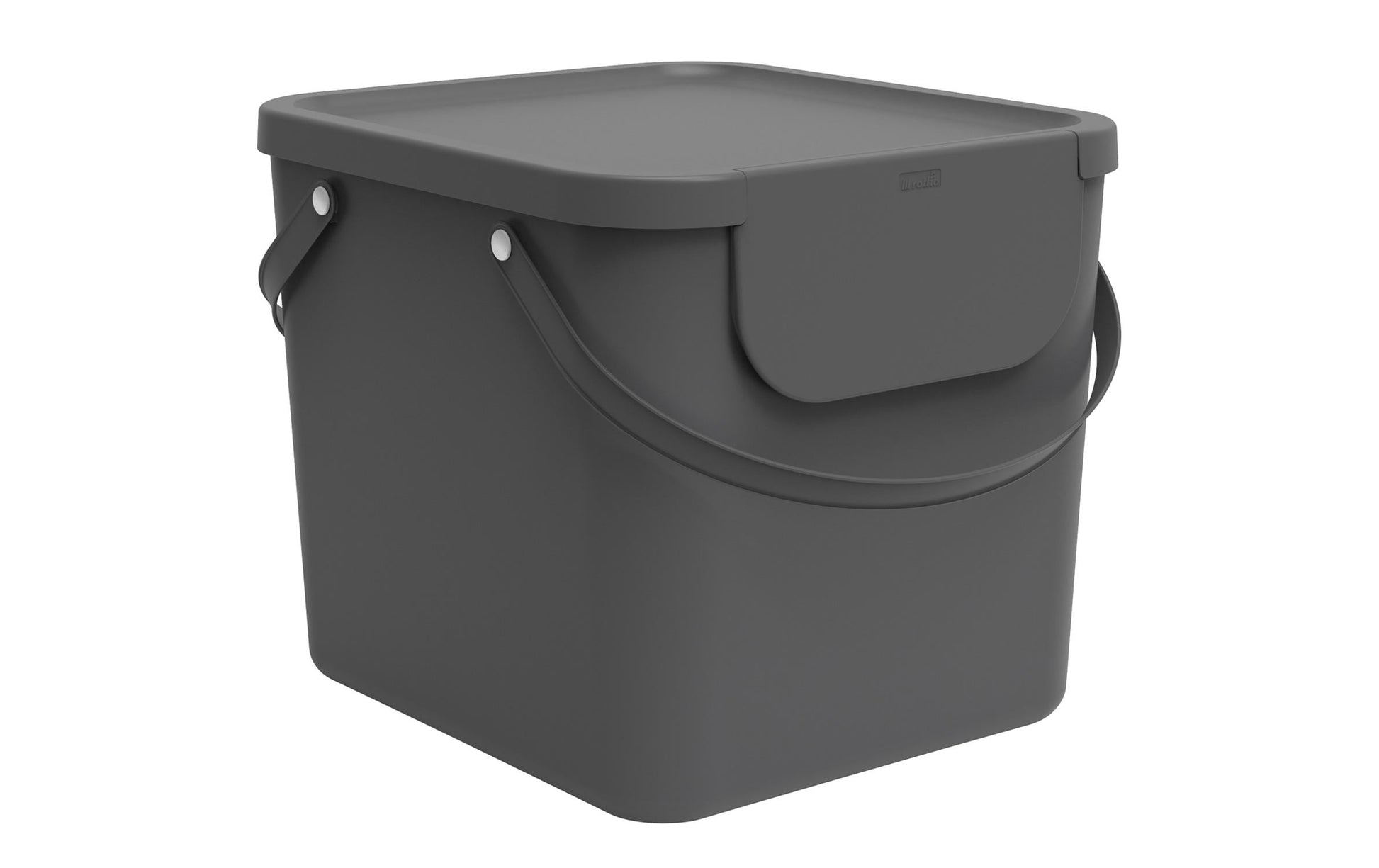 Rotho Abfallcontainer – 40 l – mit Deckel – Kunststoff, Anthrazit – B × H × T 358 × 340 × 400 mm