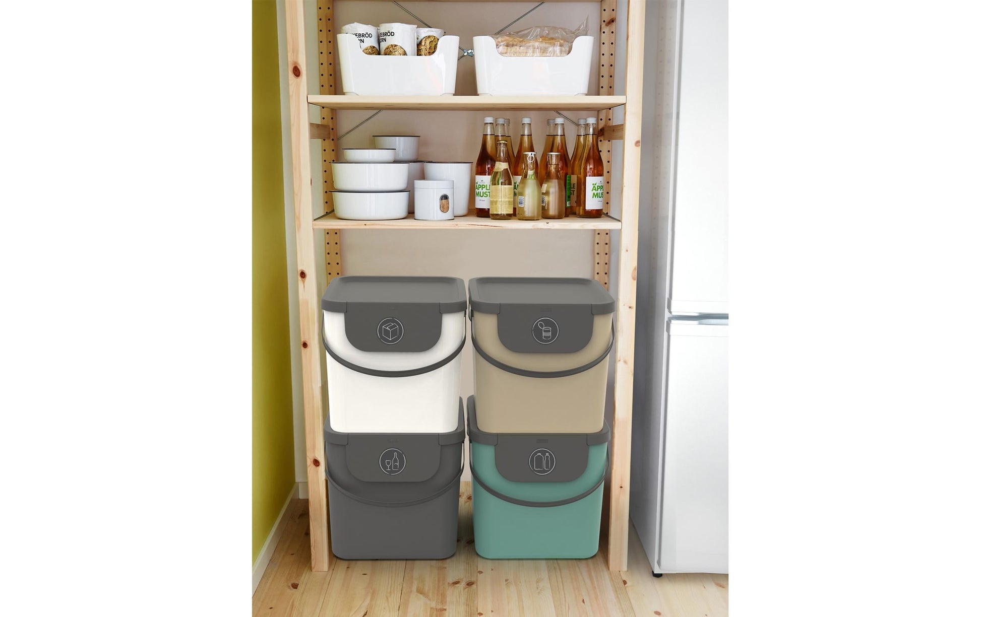 Rotho Abfallcontainer – 40 l – mit Deckel – Kunststoff, Anthrazit – B × H × T 358 × 340 × 400 mm