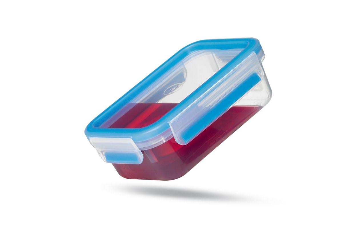 EMSA Clip & Close – Vorratsdose 1 l, 2,3 l, 3,7 l, Polypropylen (PP), transparent/blau, 3-teilig