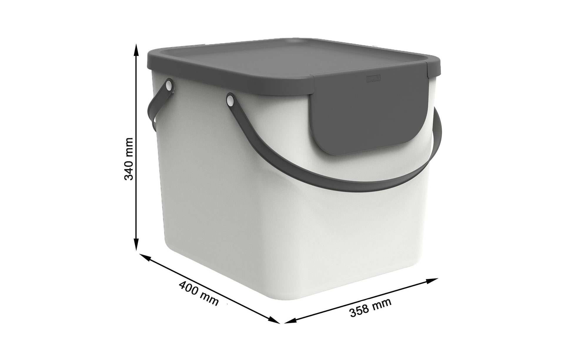 Rotho Recyclingbox Albula – 40 l – Recycling-Kunststoff, rechteckig – weiss
