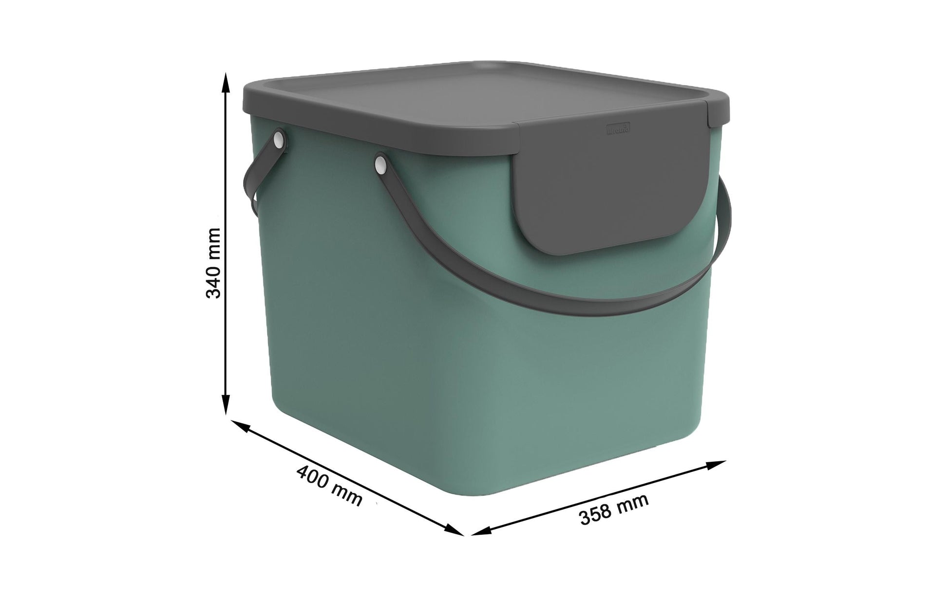 Rotho Recyclingbox Albula – 40 l – Kunststoff, rechteckig – grün