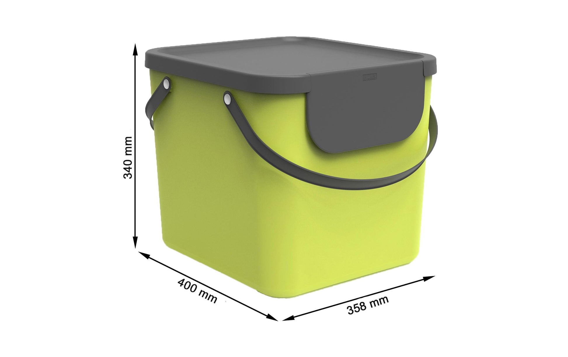 Rotho Recyclingbox Albula – 40 l – Recycling-Kunststoff, rechteckig – Hellgrün