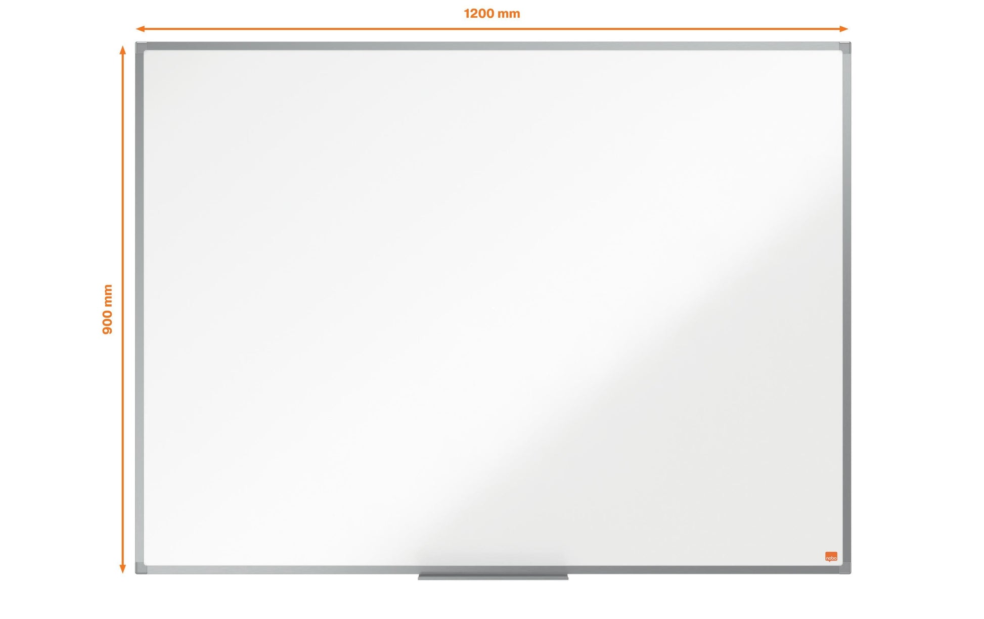 Nobo Whiteboard – 120 × 89,2 cm, Melamin, Aluminiumrahmen, Wandmontage, inkl. Stifteablage, Befestigungsmaterial