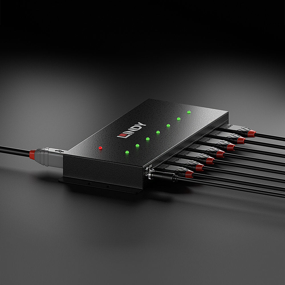 Lindy 43128 USB-Hub – USB 3.2 Gen 1, 7× USB-A