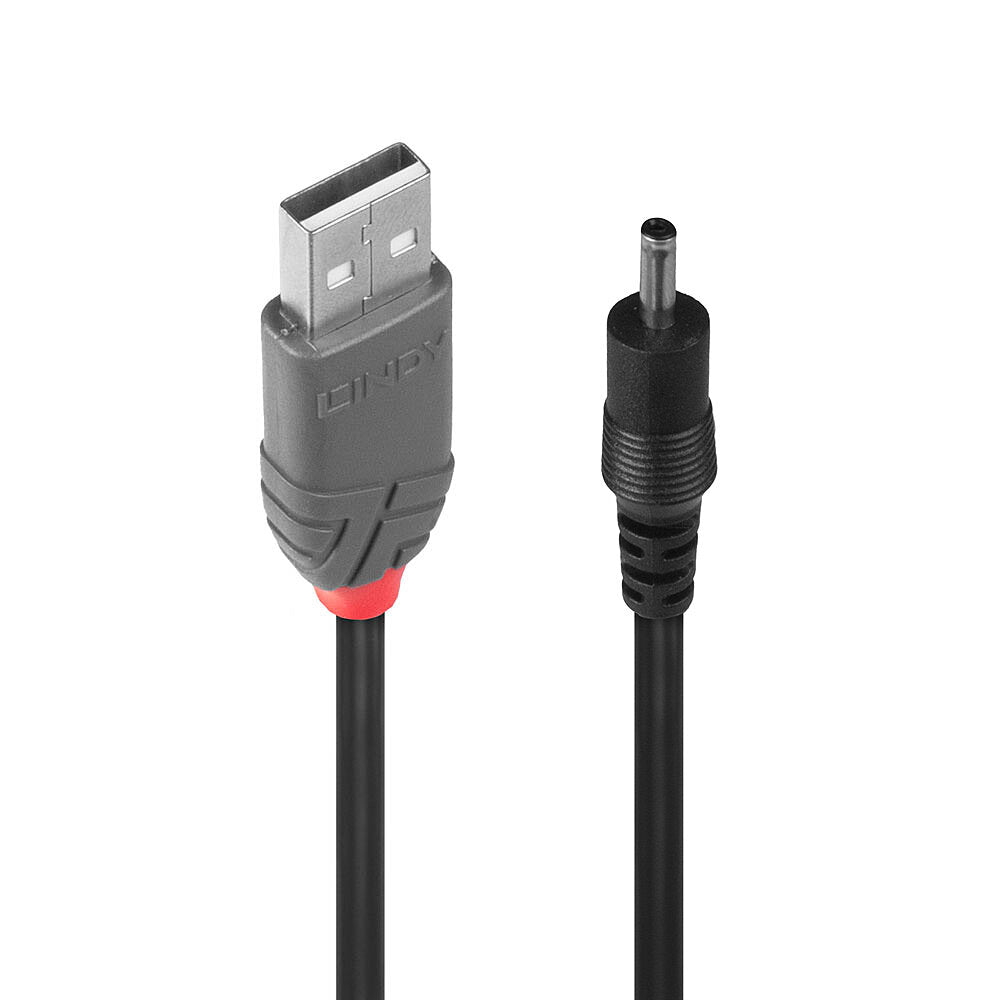 Lindy USB-A (Stecker) auf DC 3,5/1,35 mm (Stecker) Adapter, 1,3 m