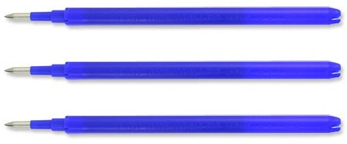 Pilot FriXion Rollerpatronen für Ball, Clicker, LX + 1 weitere – blau, 0,7 mm, löschbar, geruchsarm, 3 Stk.