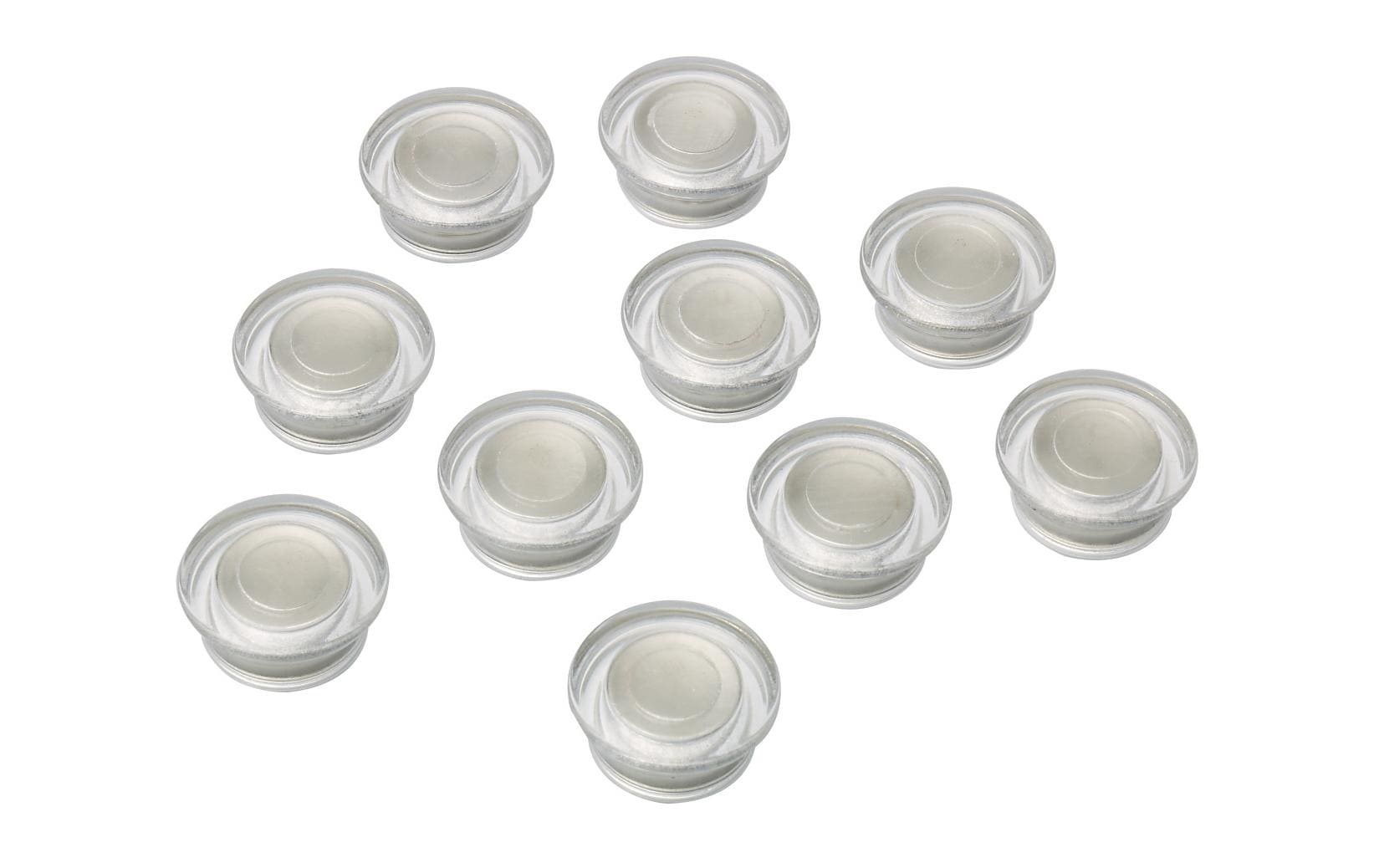 Nobo Magnet, Ø 32 mm × H 9 mm, Haftkraft 2 kg, Transparent – 10-teilig – für Whiteboards