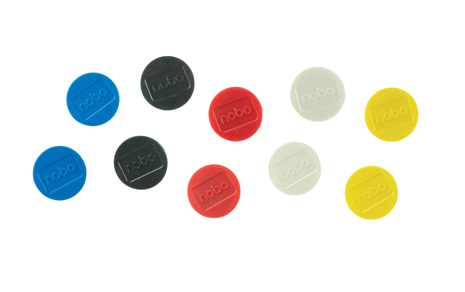 Nobo Tafelmagnete – Ø 38 mm – 10 Stk. – mehrfarbig