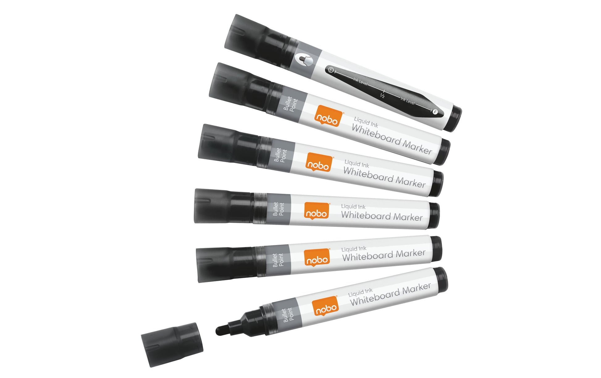 Nobo Whiteboard-Marker – schwarz, 10 Stk., trocken abwischbar, nachfüllbar – für Emaille & Whiteboards