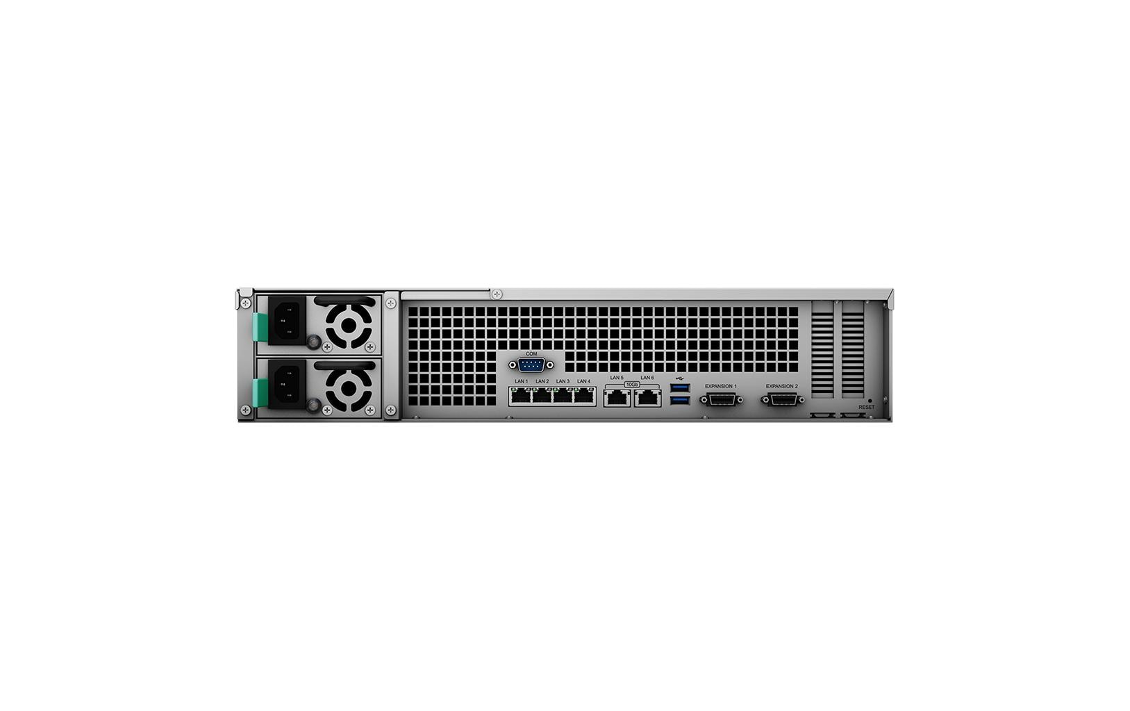 Synology RS3621xs+ – 12-Bay Rack 2U NAS – Intel Xeon D-1541, 8 GB RAM, 10GbE, redundantes Netzteil