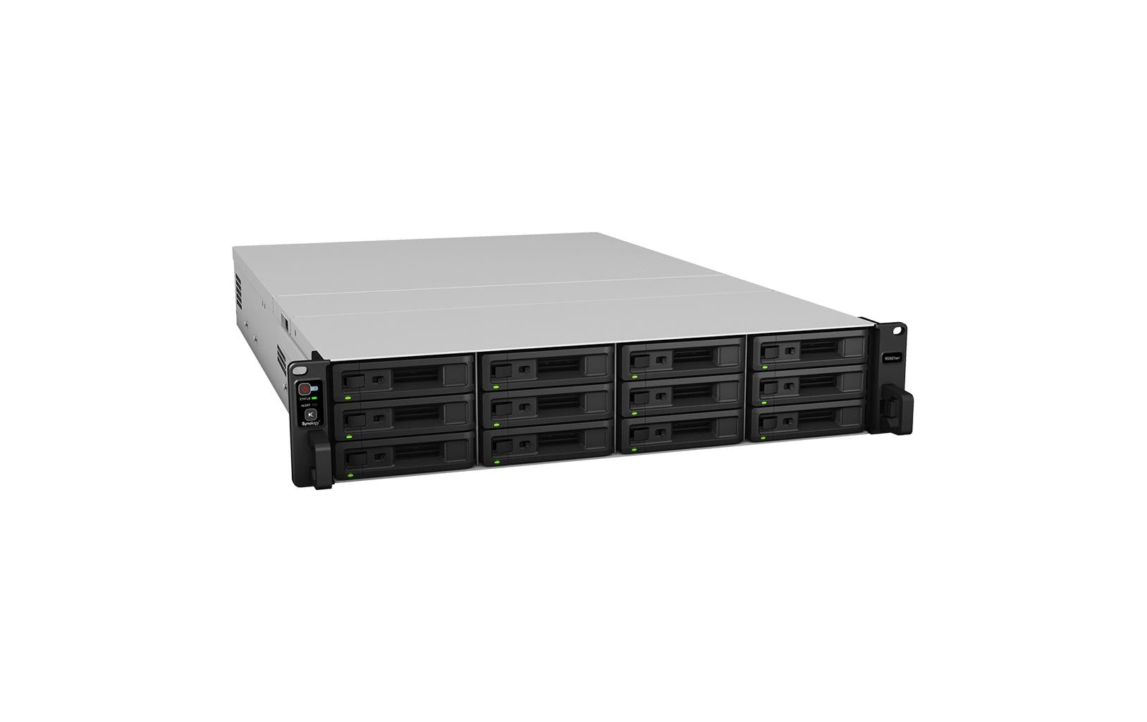 Synology RS3621xs+ – 12-Bay Rack 2U NAS – Intel Xeon D-1541, 8 GB RAM, 10GbE, redundantes Netzteil
