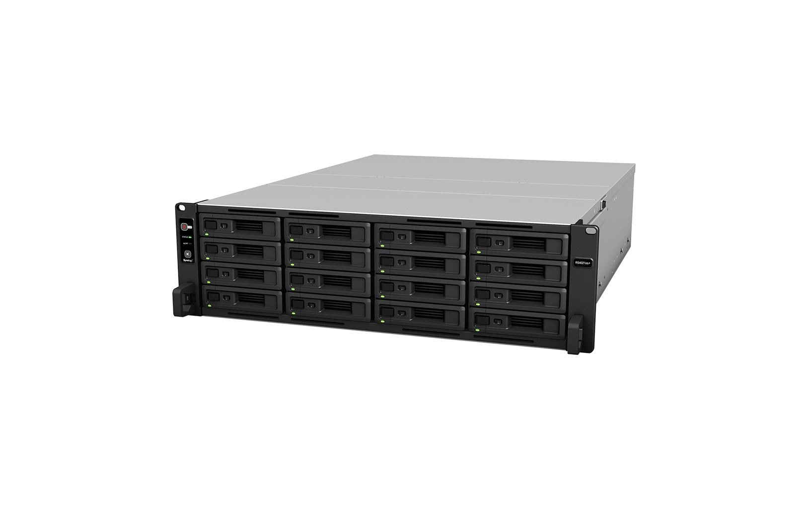 Synology RS4021xs+ – 16-Bay Rack 3U NAS – Intel Xeon D-1541, 16 GB RAM, 10GbE, redundantes Netzteil