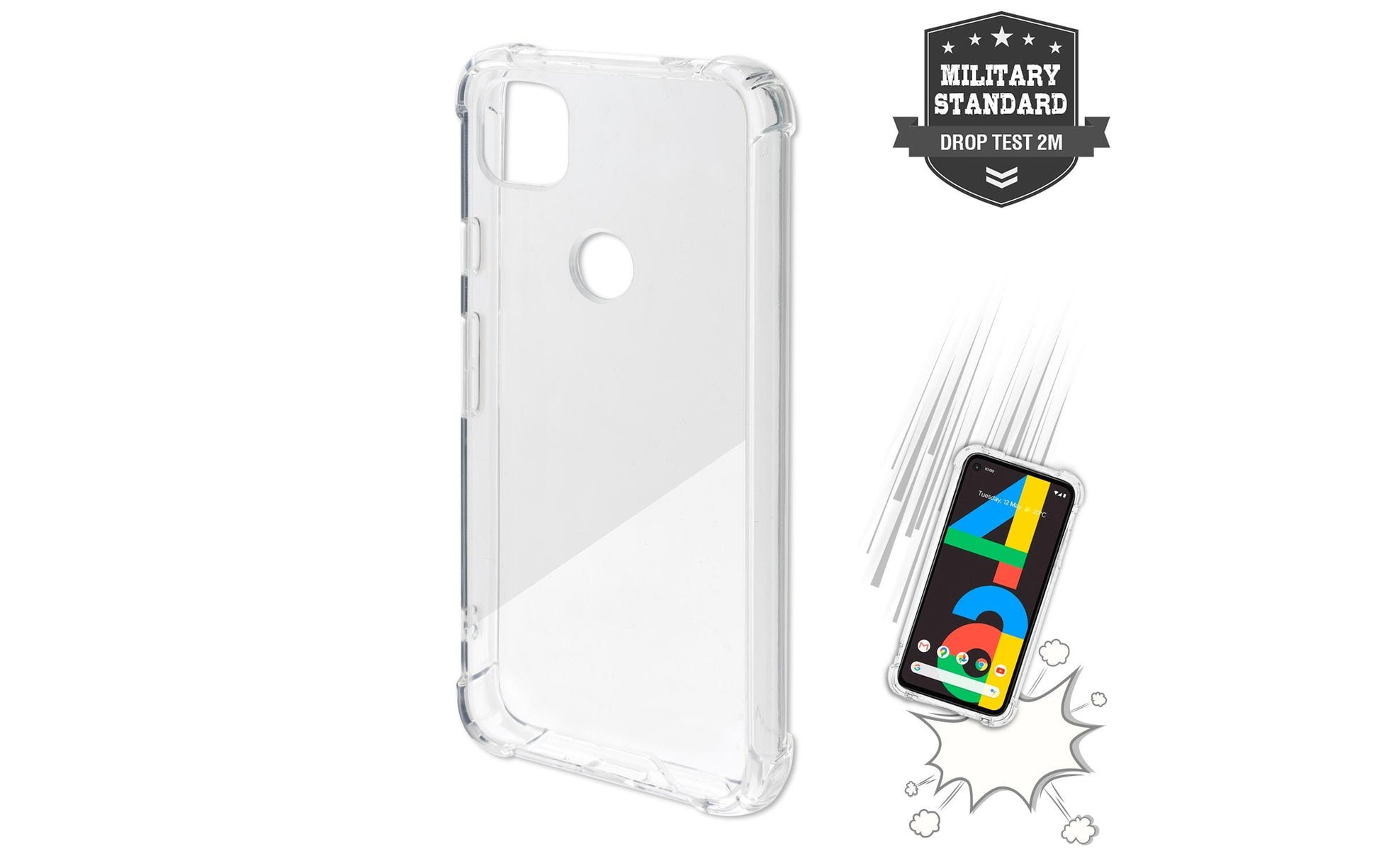 4smarts Backcover – für Google Pixel 4a, Silikon, Transparent, bis 2 m sturzsicher