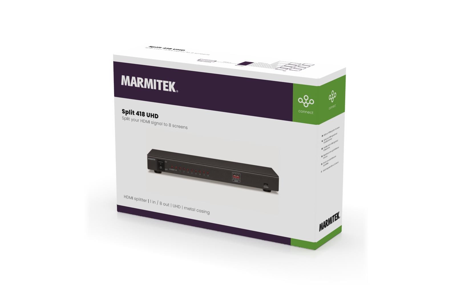 Marmitek Split 418 UHD – HDMI-Splitter – 1 Eingang, 8 Ausgänge
