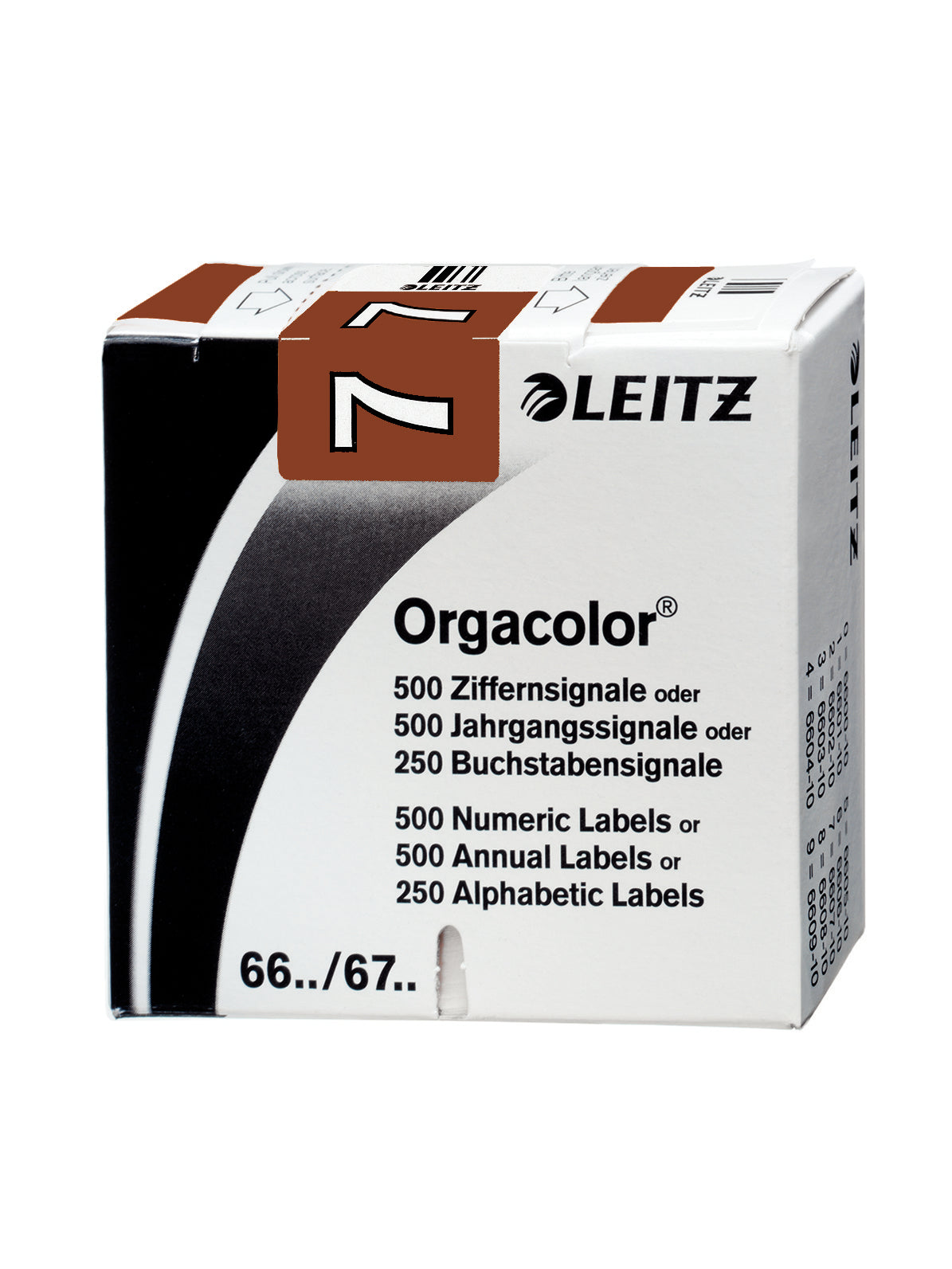 Leitz Schuletiketten – abgerundete Ecken, braun
