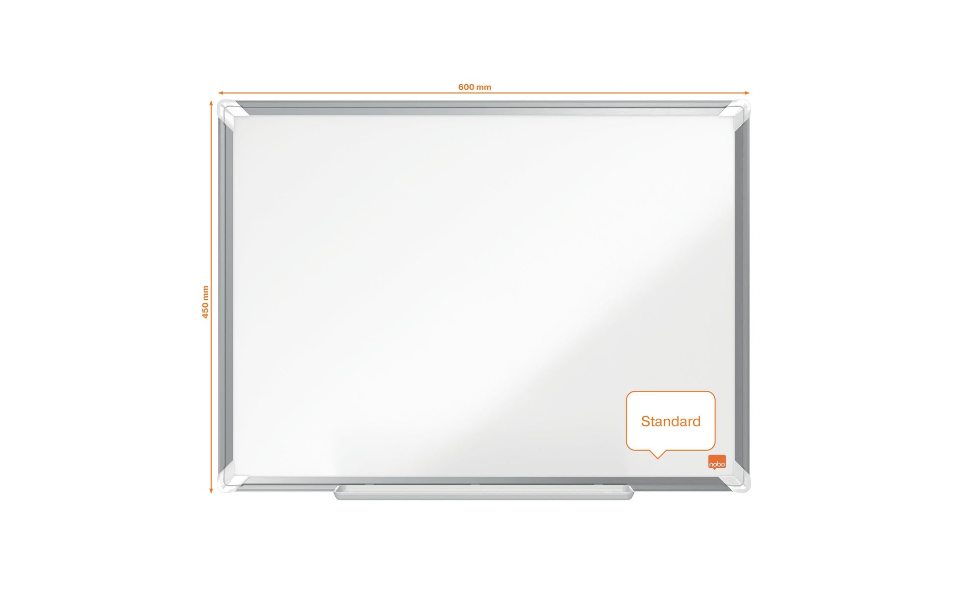 Nobo Whiteboard – 60 × 45 cm, Aluminiumrahmen, Wandmontage, inkl. Stiftablage