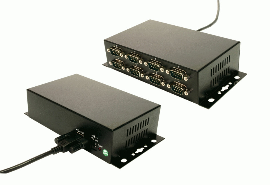 EXSYS EX-1338HMV USB-zu-8× RS-232 Adapter – 8× 9-pol. D-Sub RS-232, USB 2.0, 2 m – für Windows, Linux, Mac OS