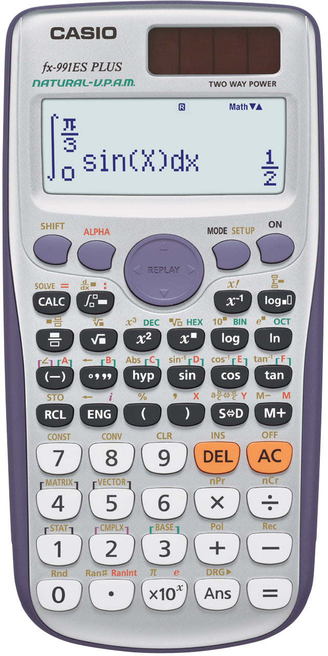 Casio Wissenschaftlicher Taschenrechner FX-991ES Plus – 15-stellig – Solar/Batterie – Grau