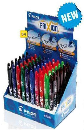 Pilot FriXion Ball 07 – Radierbarer Tintenroller-Set, 0,7 mm, Farbig sortiert, 60er Display