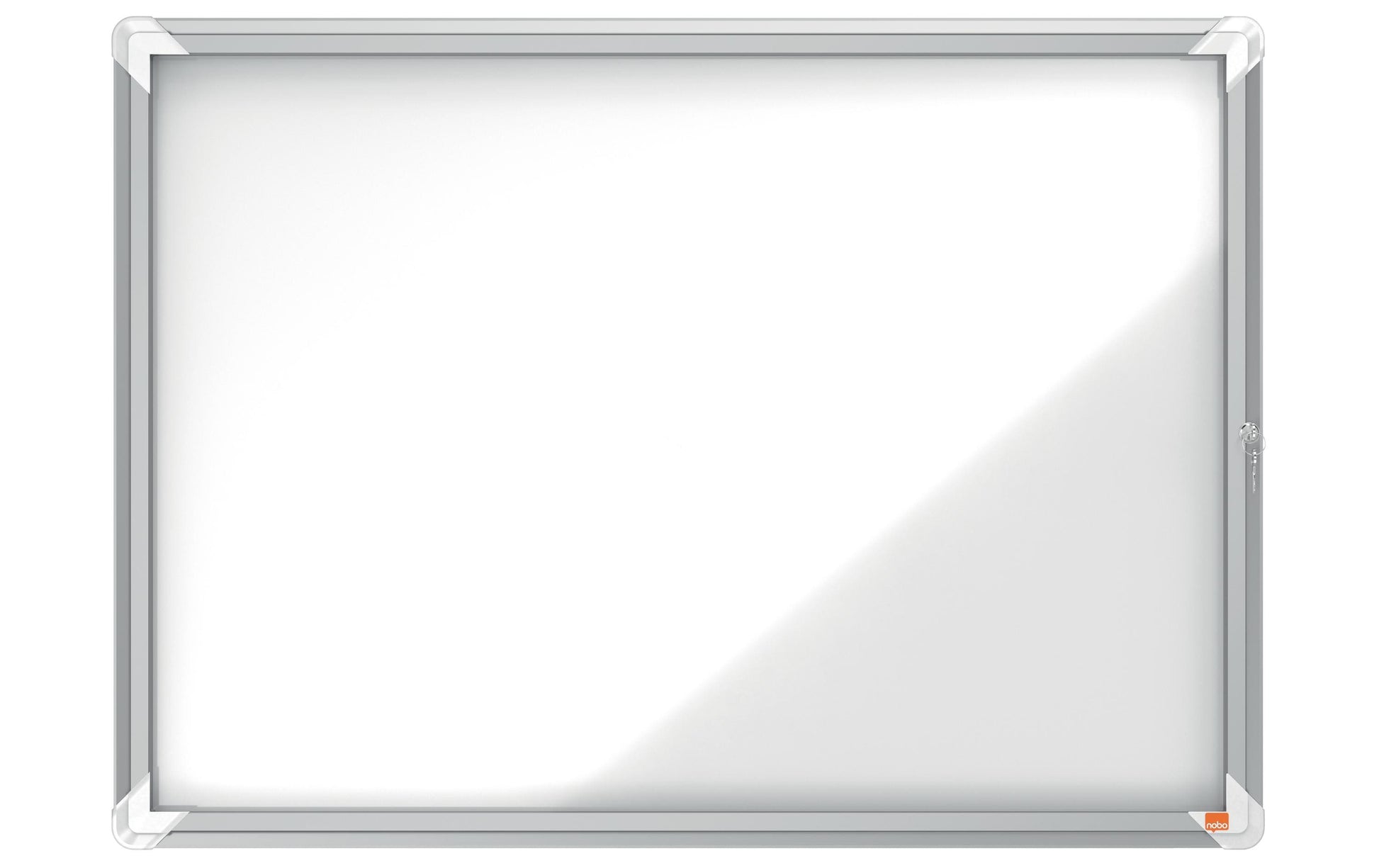 Nobo Schaukasten, 8 × A4 – Aluminium, Glas, abschliessbar, magnethaftend, 92,3 × 66,7 × 4,3 cm