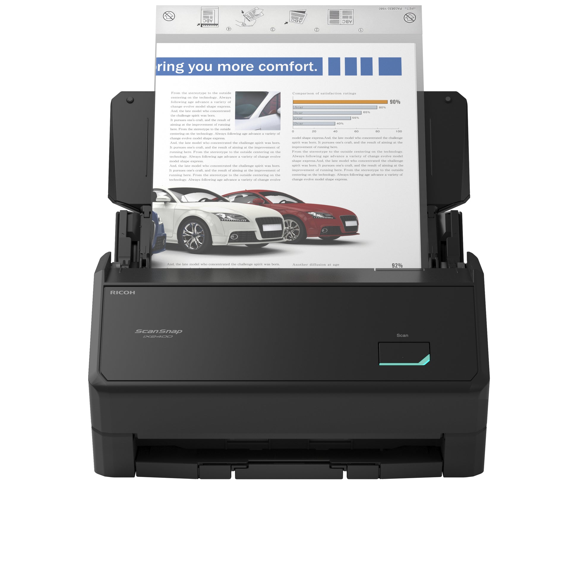 Ricoh ScanSnap iX2400 – Einzugsscanner, A4, Duplex, 45 ppm, ADF 100 Blatt, USB