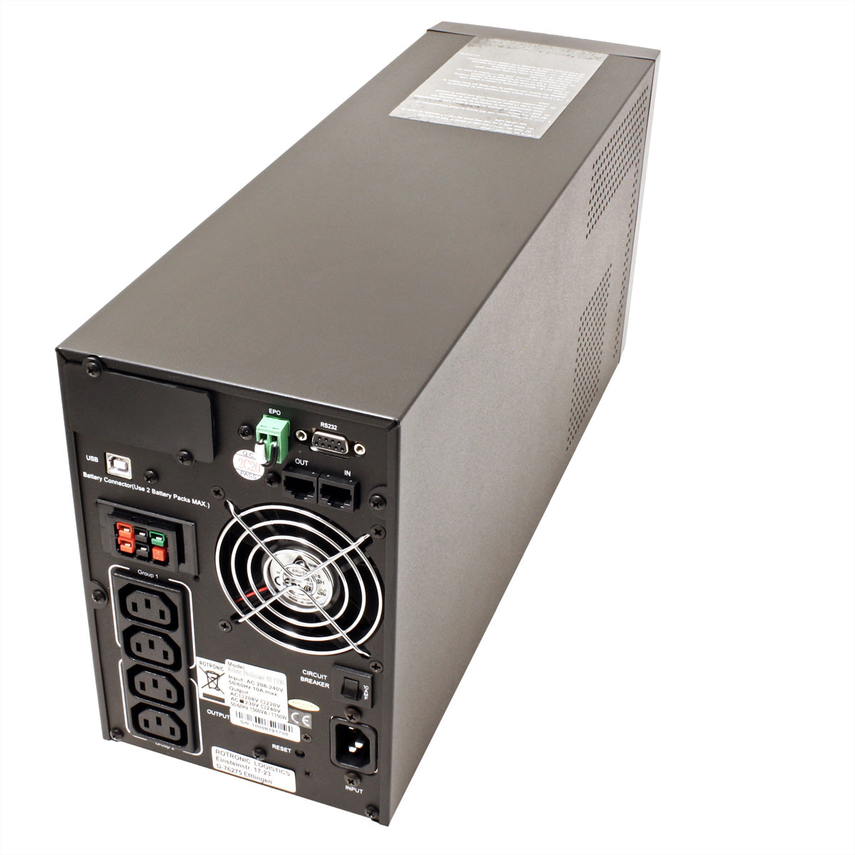 ROLINE ProSecure III 1500 USV 1,5 kVA/1350 W Online – Tower – C13×4, Eingang IEC C14 – Hot-Swap-Batterien, LCD