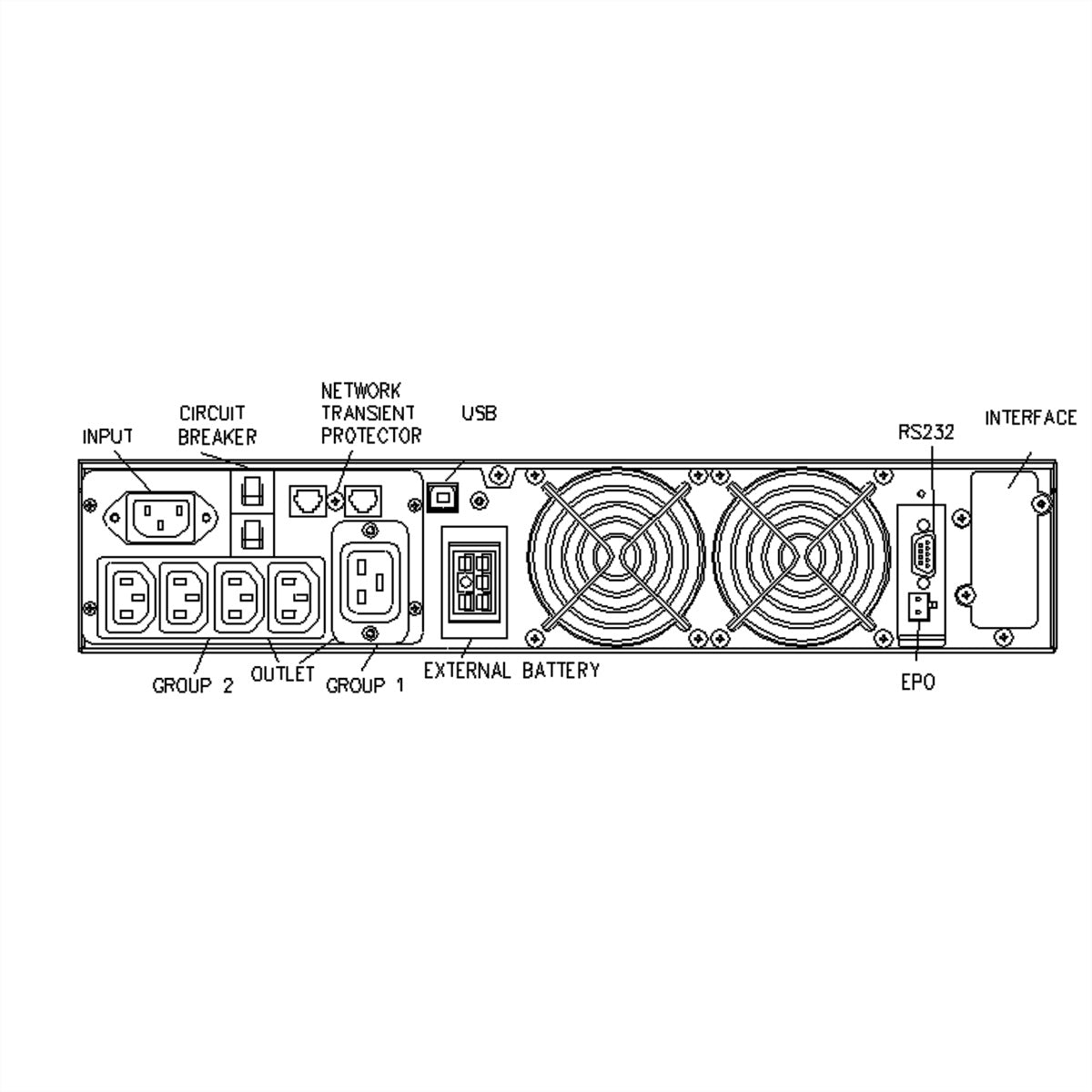 ROLINE ProSecure III 3000 RM2HE USV 3 kVA/2700 W Online – Rack 2U – C13×4, C19×1, Eingang IEC C20 – schwarz