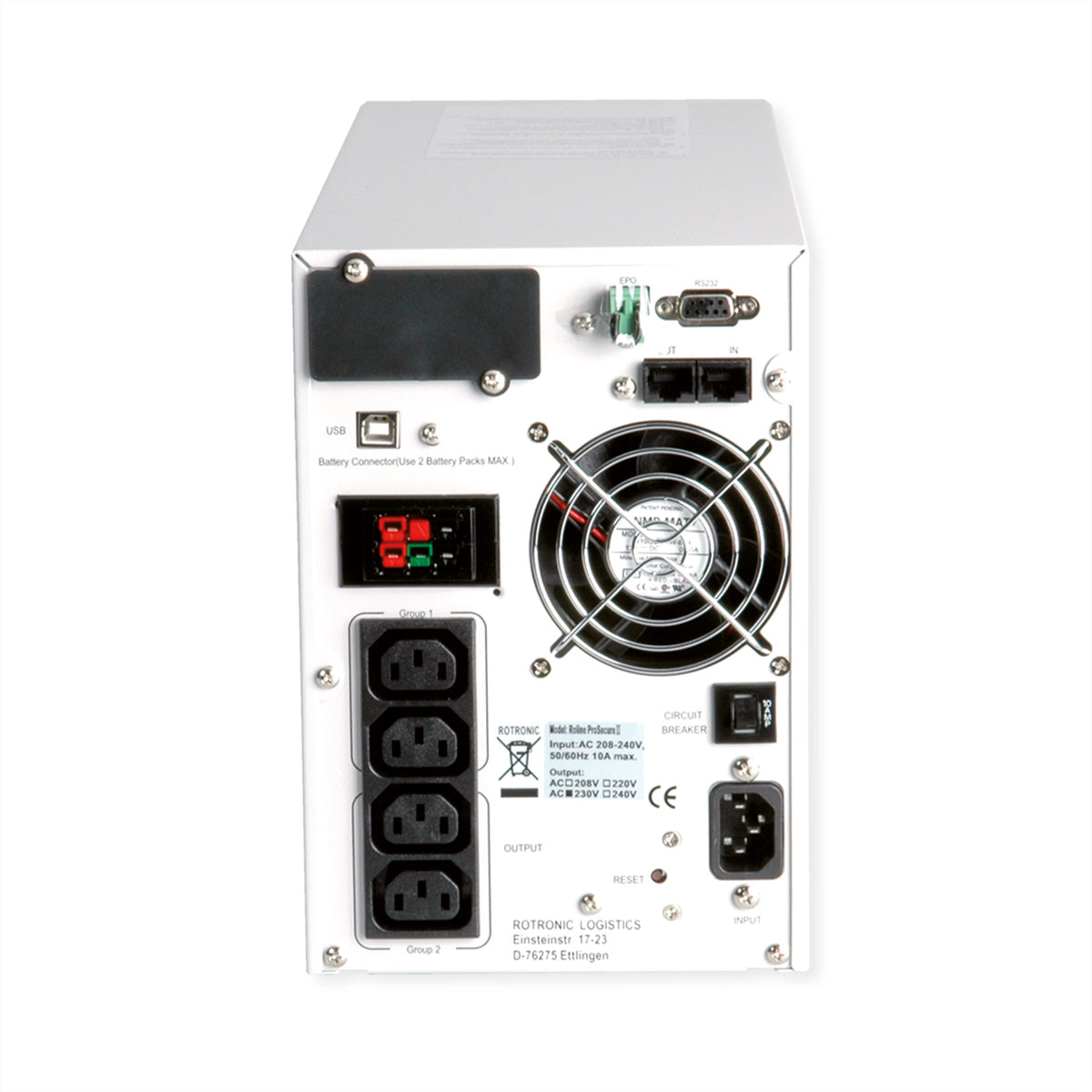 ROLINE ProSecure II 1500 USV 1,5 kVA/1050 W Online – Tower – C13×4, Eingang IEC C14 – Hot-Swap Batterien