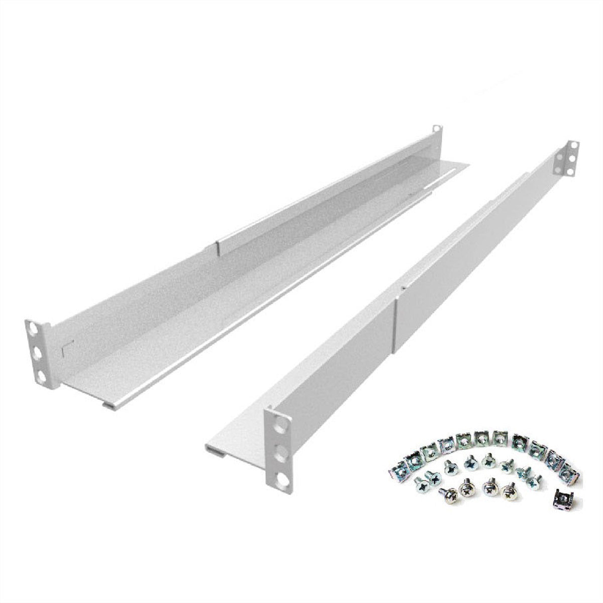 ROLINE 19" Rail Kit – 1–3 HE, 60–90 cm, für ProSecure RM, LineSecure RM, Hellgrau