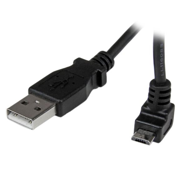 StarTech.com USB-A auf Micro-USB-B Kabel – USB 2.0 (480 Mbit/s) – 2 m – Abgewinkelt – Schwarz