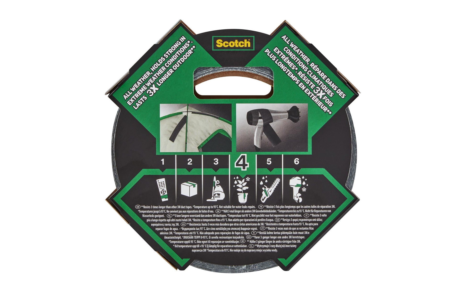 3M Extremium Gewebeband – 48 mm × 27,4 m, schwarz, wetterfest, extra stark