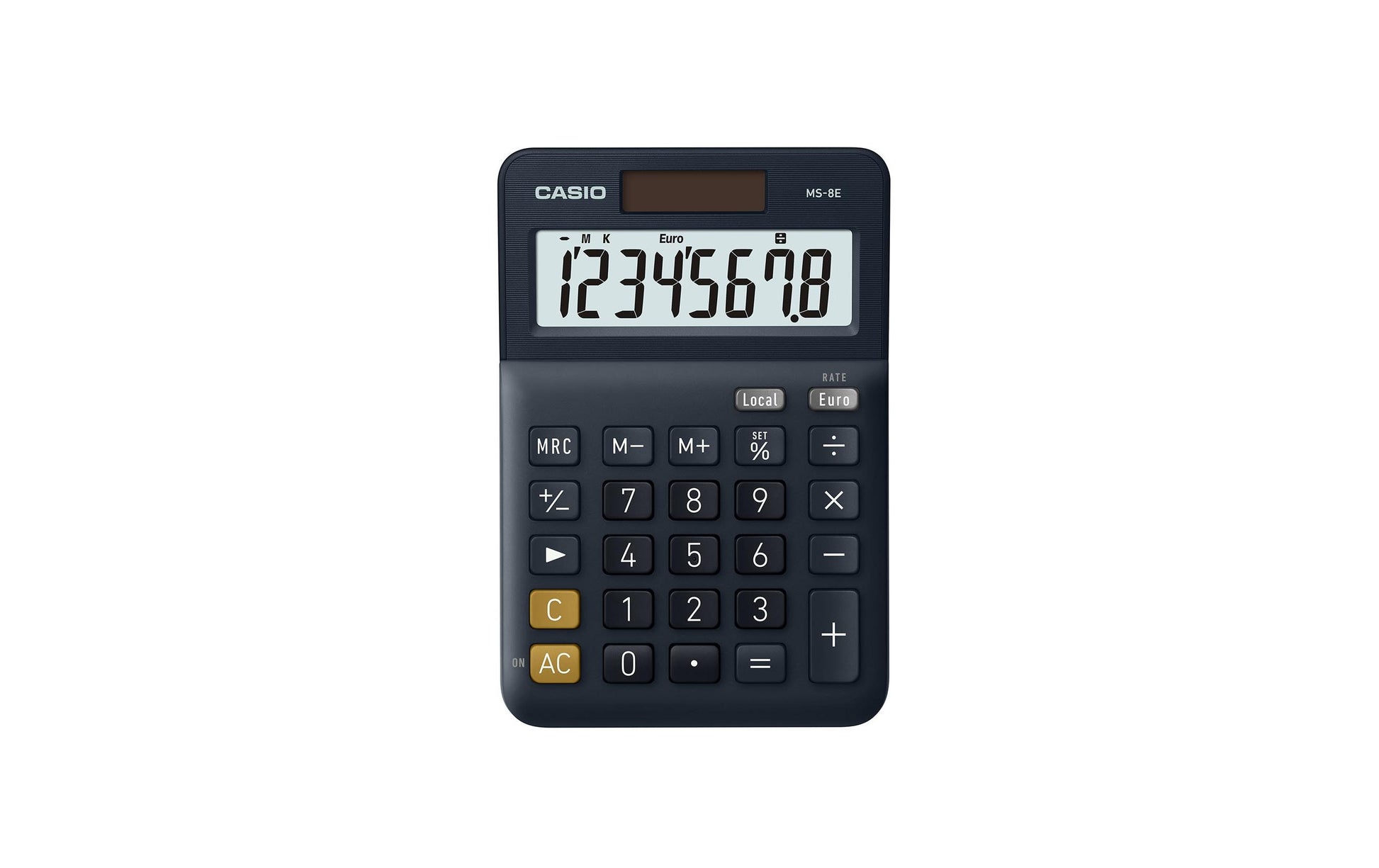 Casio MS-8E Tischrechner – 10-stellig – Batterie – Schwarz/Grau/Orange