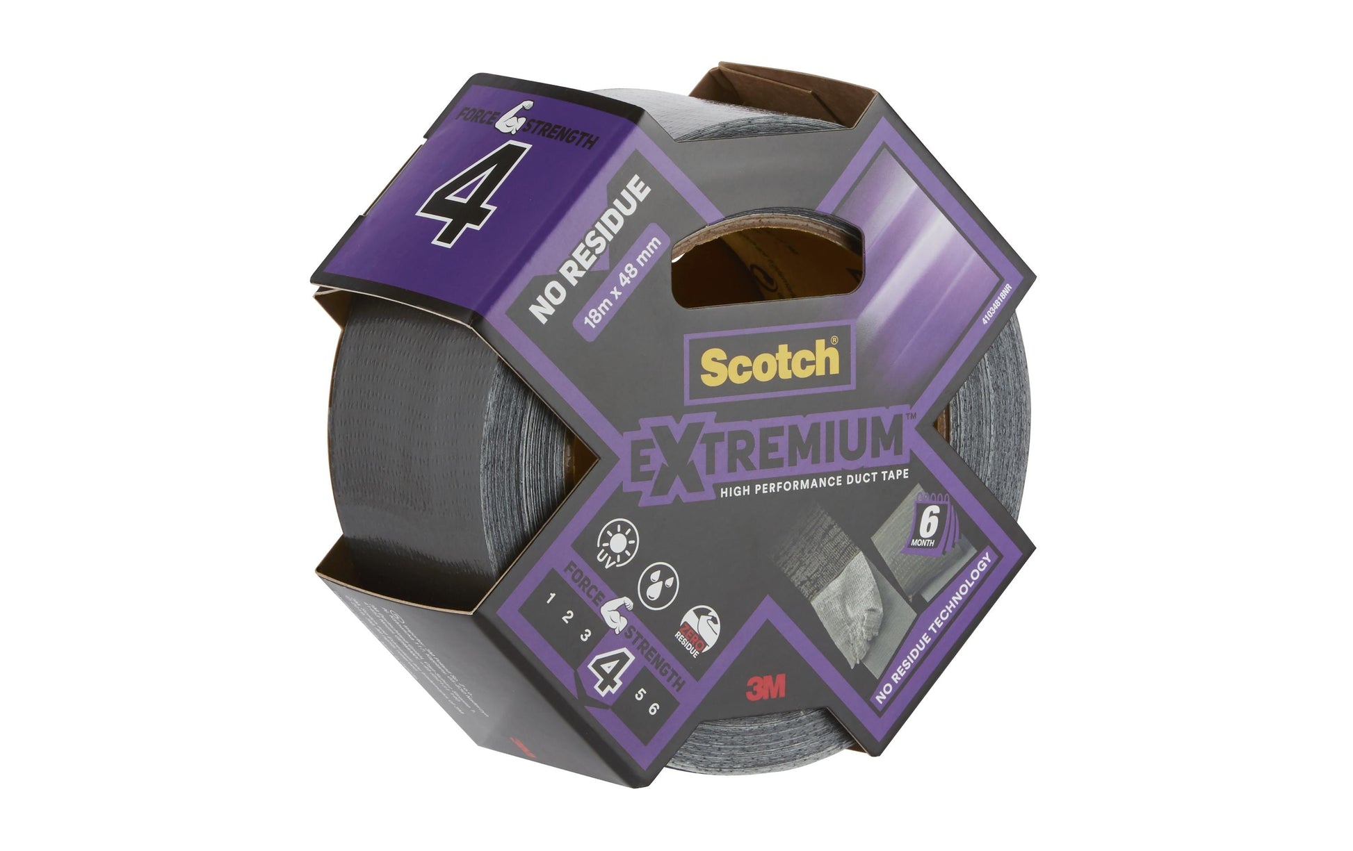 3M Extremium Gewebeband/Gaffa – 48 mm × 18,2 m, schwarz, synthetischer Gummi, extra stark, von Hand abreißbar