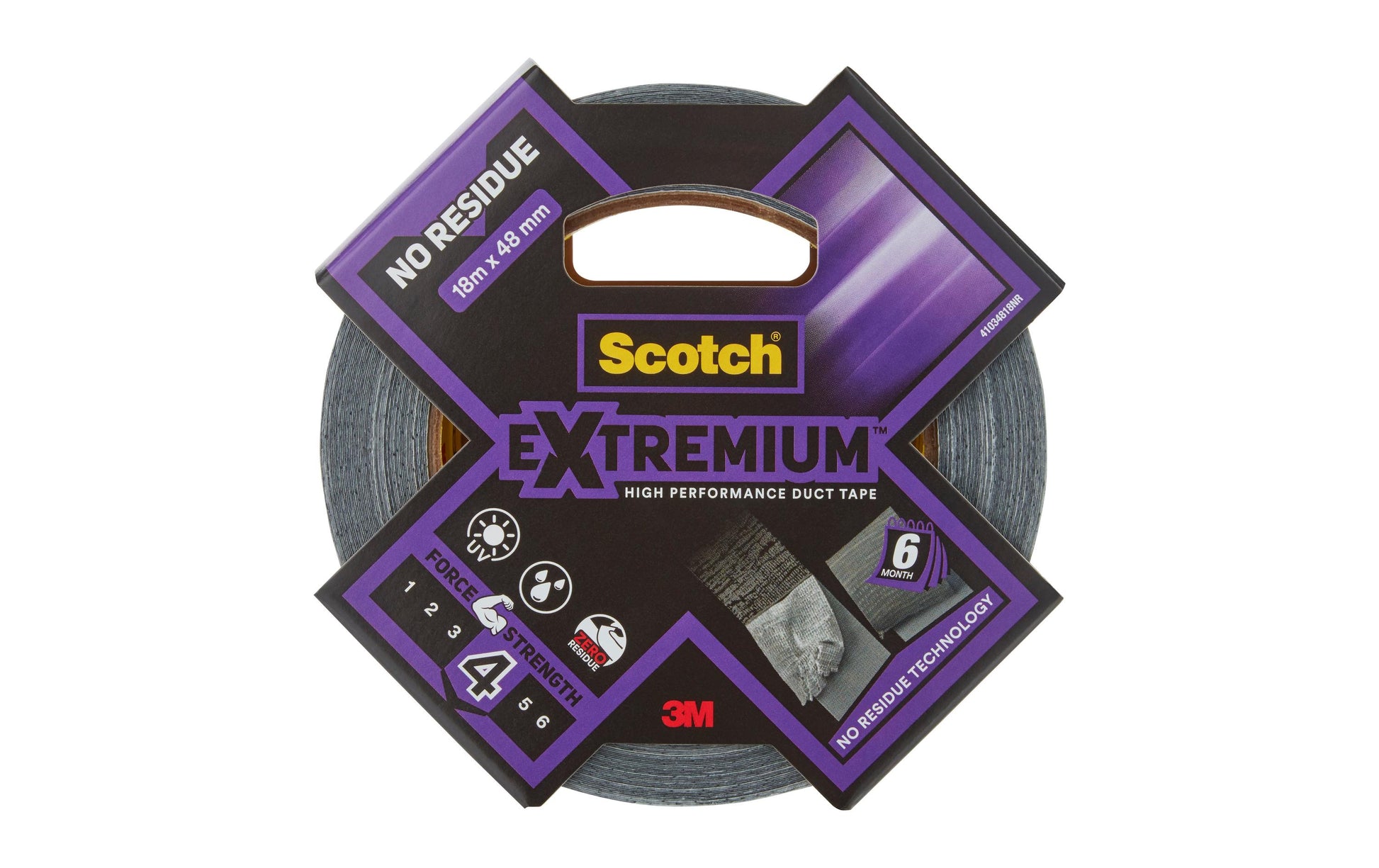 3M Extremium Gewebeband/Gaffa – 48 mm × 18,2 m, schwarz, synthetischer Gummi, extra stark, von Hand abreißbar