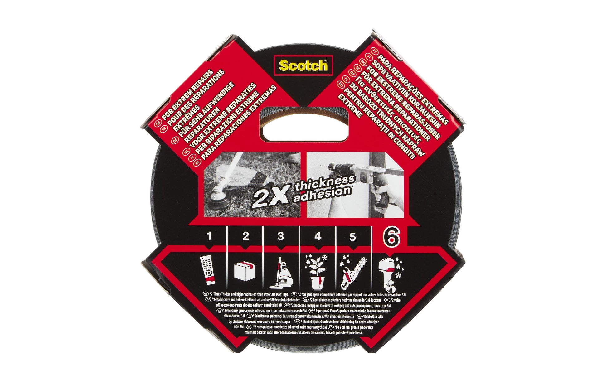 3M Extremium ULTRA H.P. Gewebeband/Gaffa – 48 mm × 25 m, schwarz, extra stark, wasserfest, UV-beständig