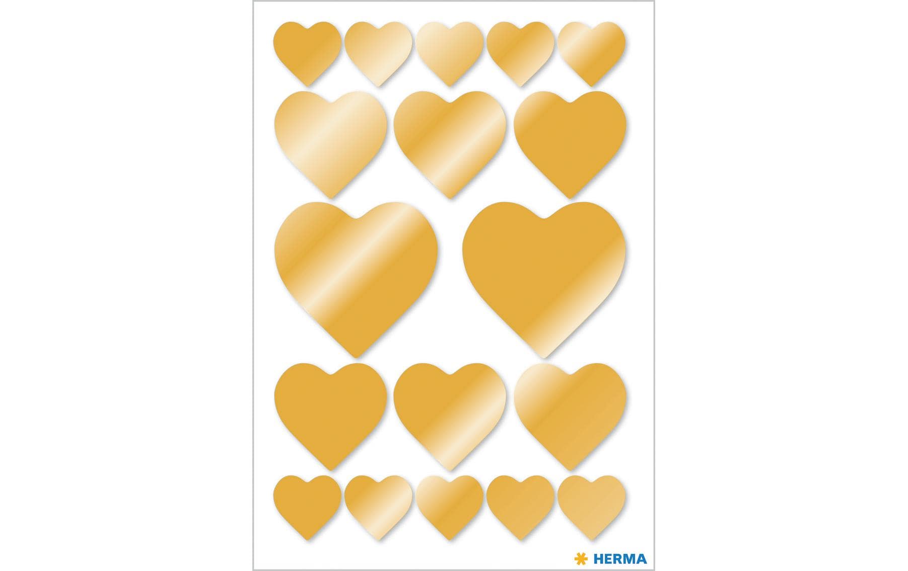 HERMA Schmucketiketten – Herzen – 36 Stück – permanent – Gold