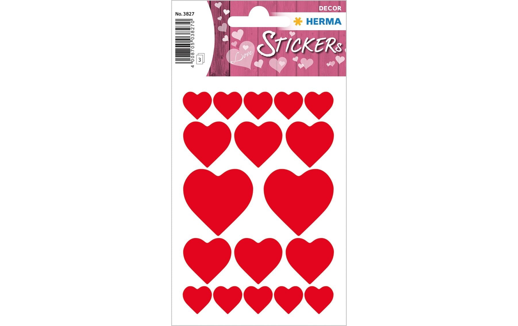 HERMA Schmucketiketten – Herzen – 54 Stück – permanent