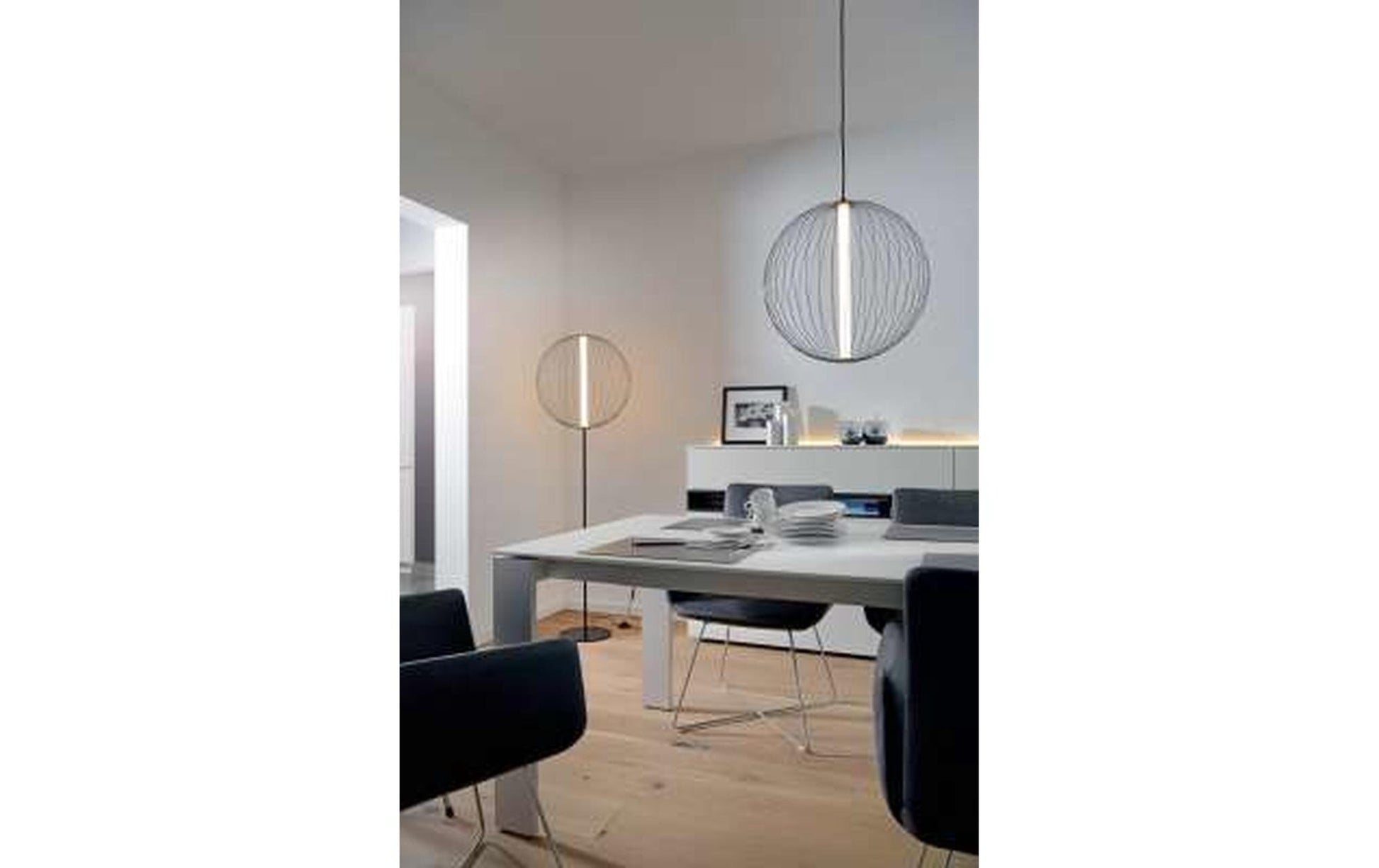 Sompex Pendelleuchte Atomic – Ø 50 × 150 cm, 1200 lm, 10 W, 2700 K, nicht dimmbar, weiss, inkl. Leuchtmittel