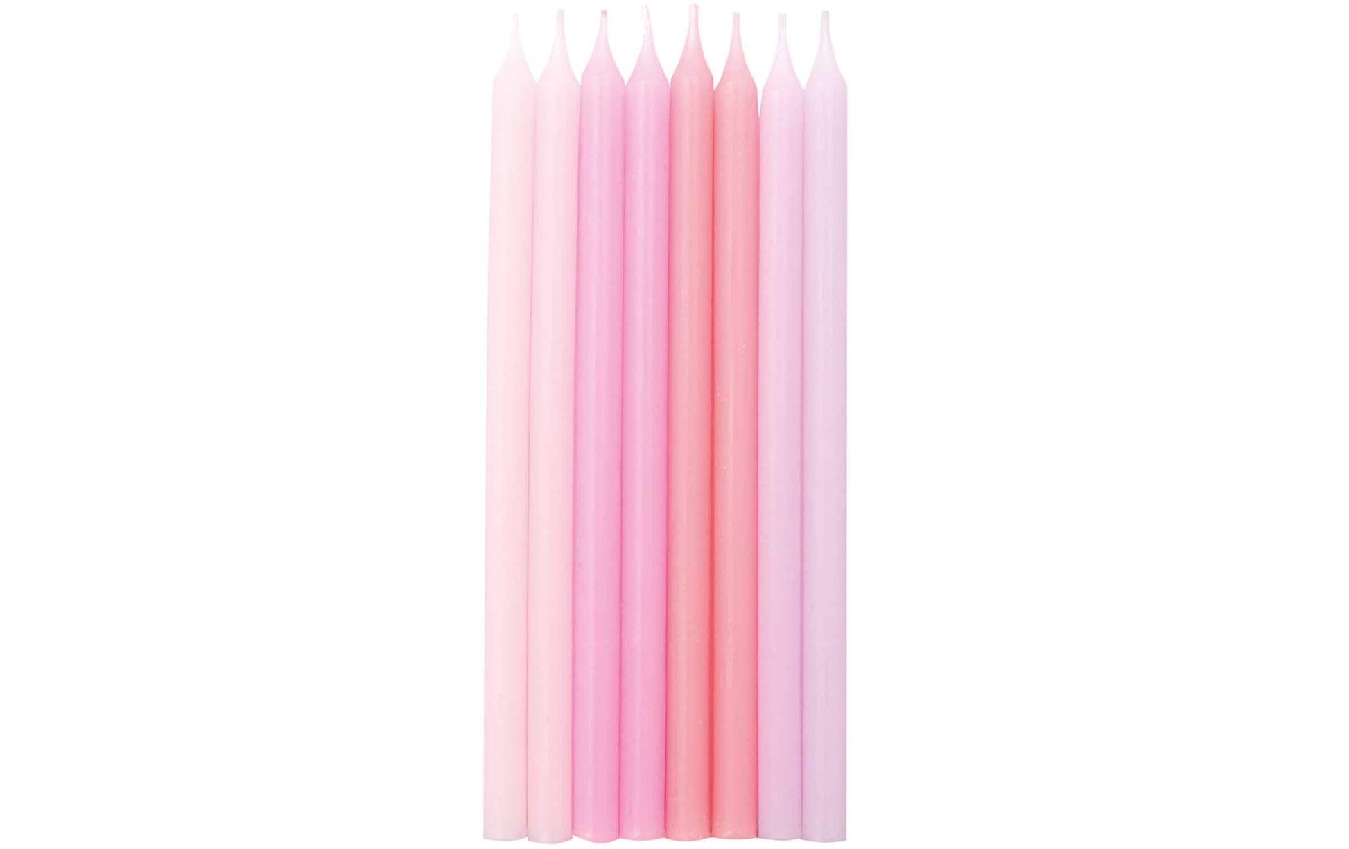 Rico Design Geburtstagskerzen Candy – Pink – 12 cm – Paraffinwachs – 16 Stk