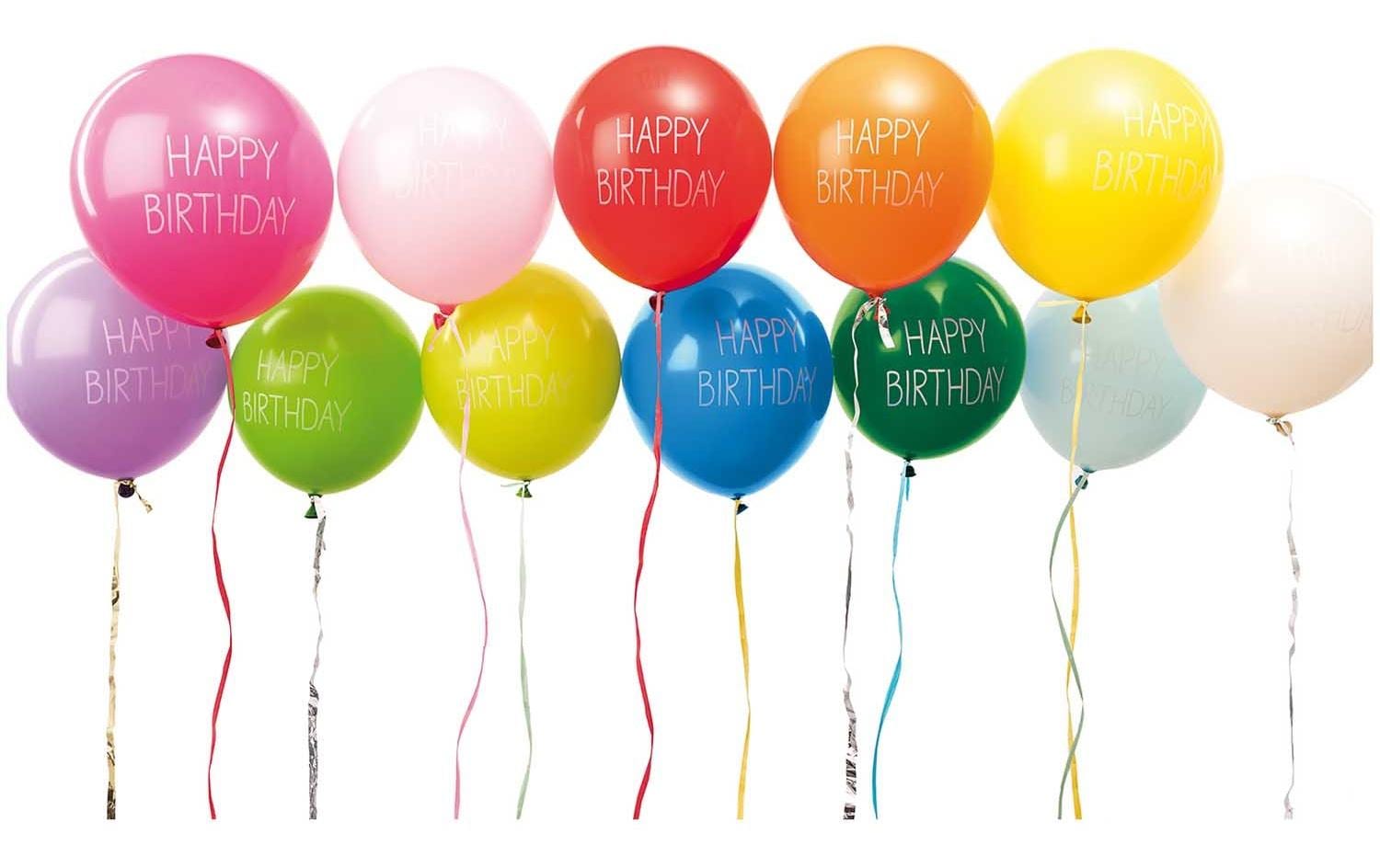 Rico Design Happy Birthday Luftballons – mehrfarbig – Ø 30 cm – Latex – 12 Stk