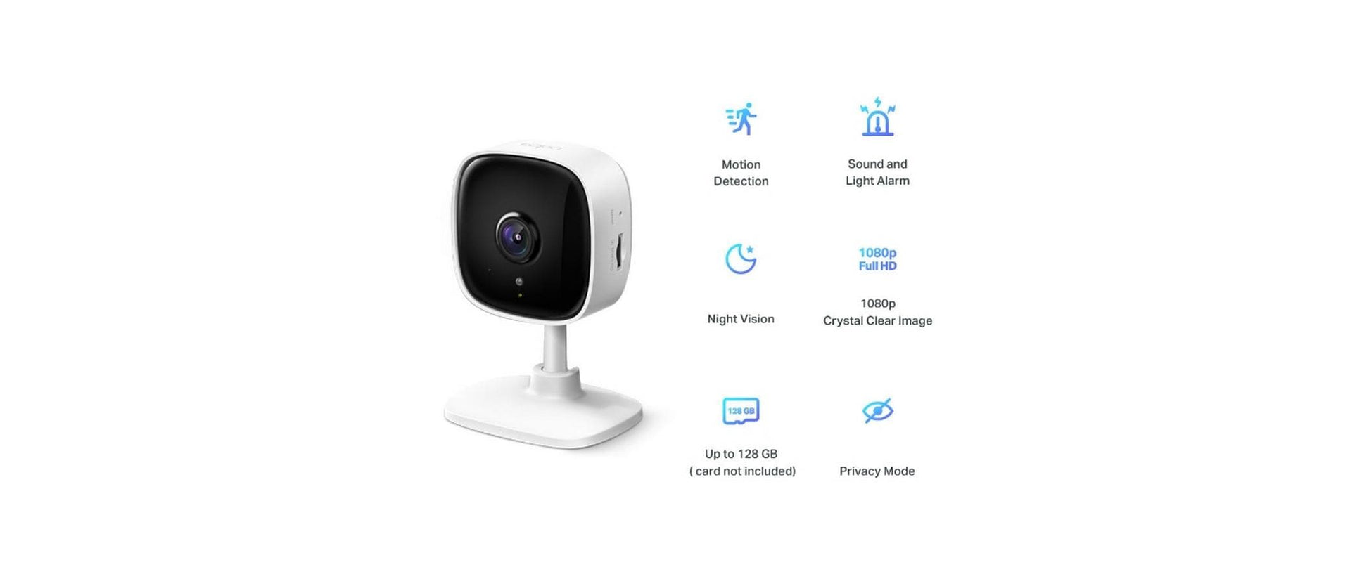 TP-Link Tapo C100 IP-Sicherheitskamera – 1080p, Nachtsicht 9 m, WLAN, für ONVIF, Weiss