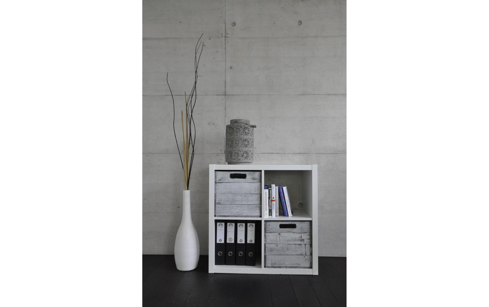 Holz Zollhaus Aufbewahrungsbox – Holz – Grau – FSC 100% – 330 × 330 × 380 mm