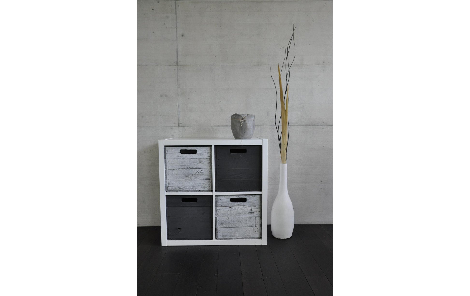 Holz Zollhaus Aufbewahrungsbox – Holz – Schwarz – 330 × 330 × 380 mm