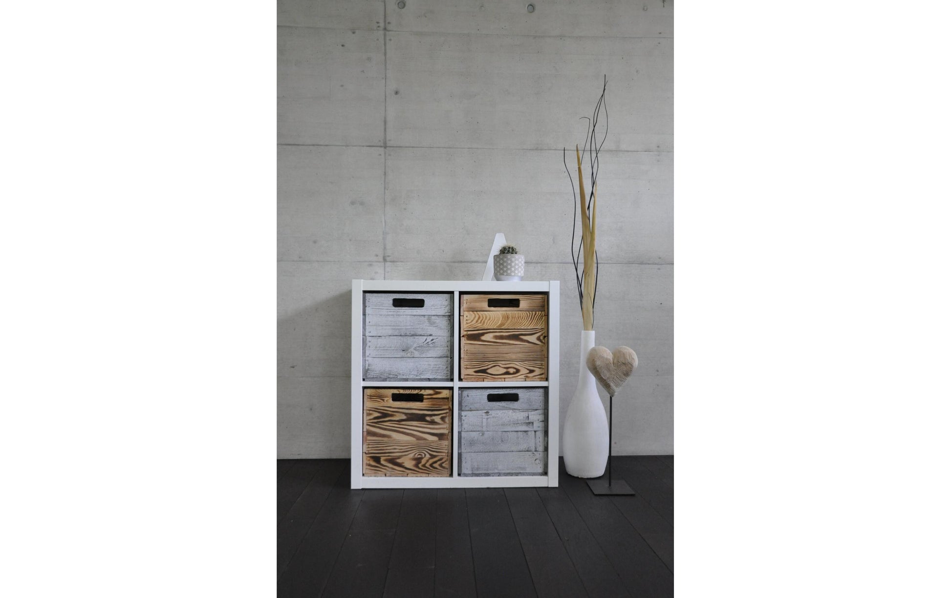 Holz Zollhaus Vintage Aufbewahrungsbox – Holz (Kiefer) – Hellbraun – 330 × 330 × 380 mm