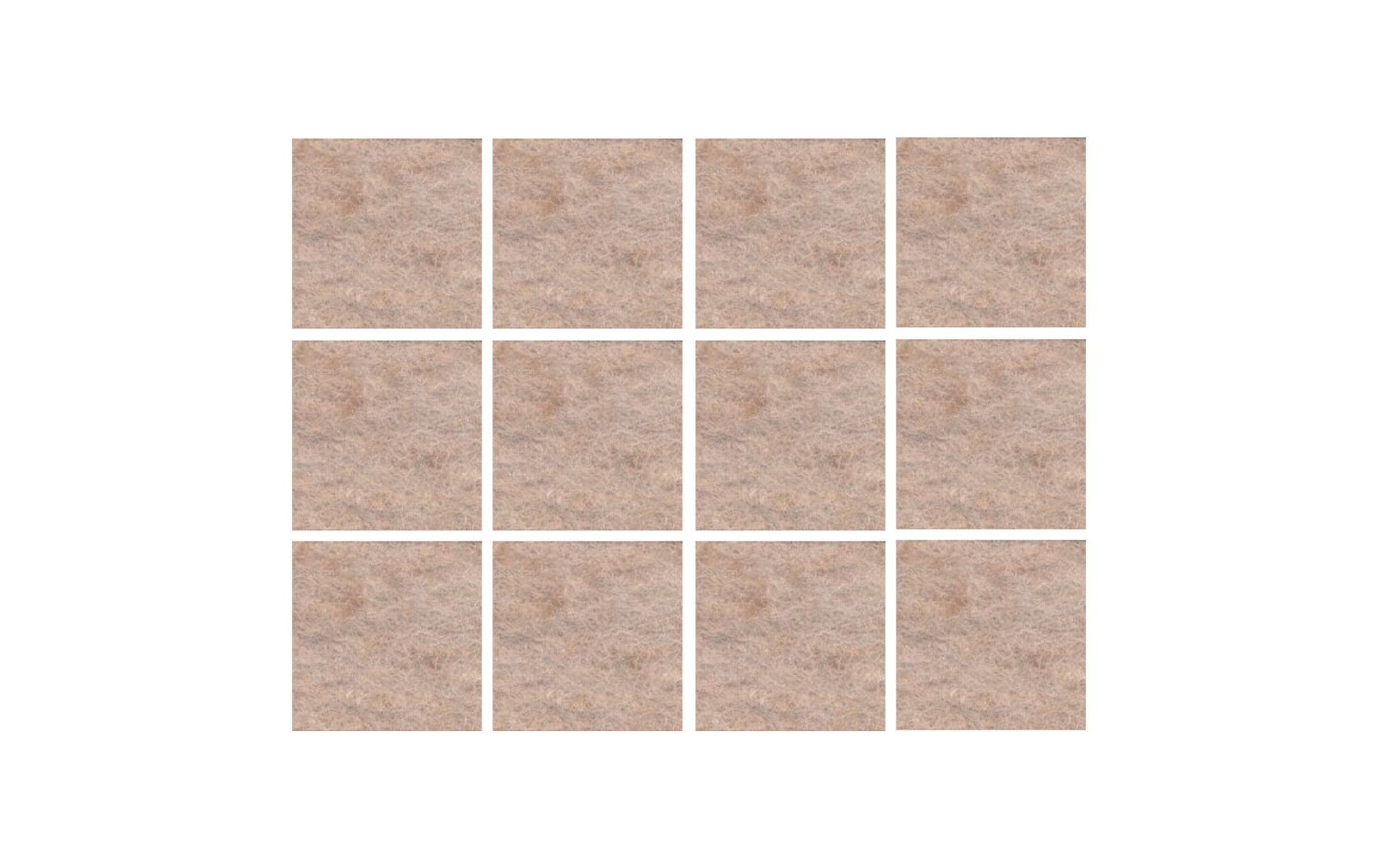3M Stuhlbeingleiter 12 Stück – Filz – Beige – 24 × 22 mm – Selbstklebend, Extra Stark