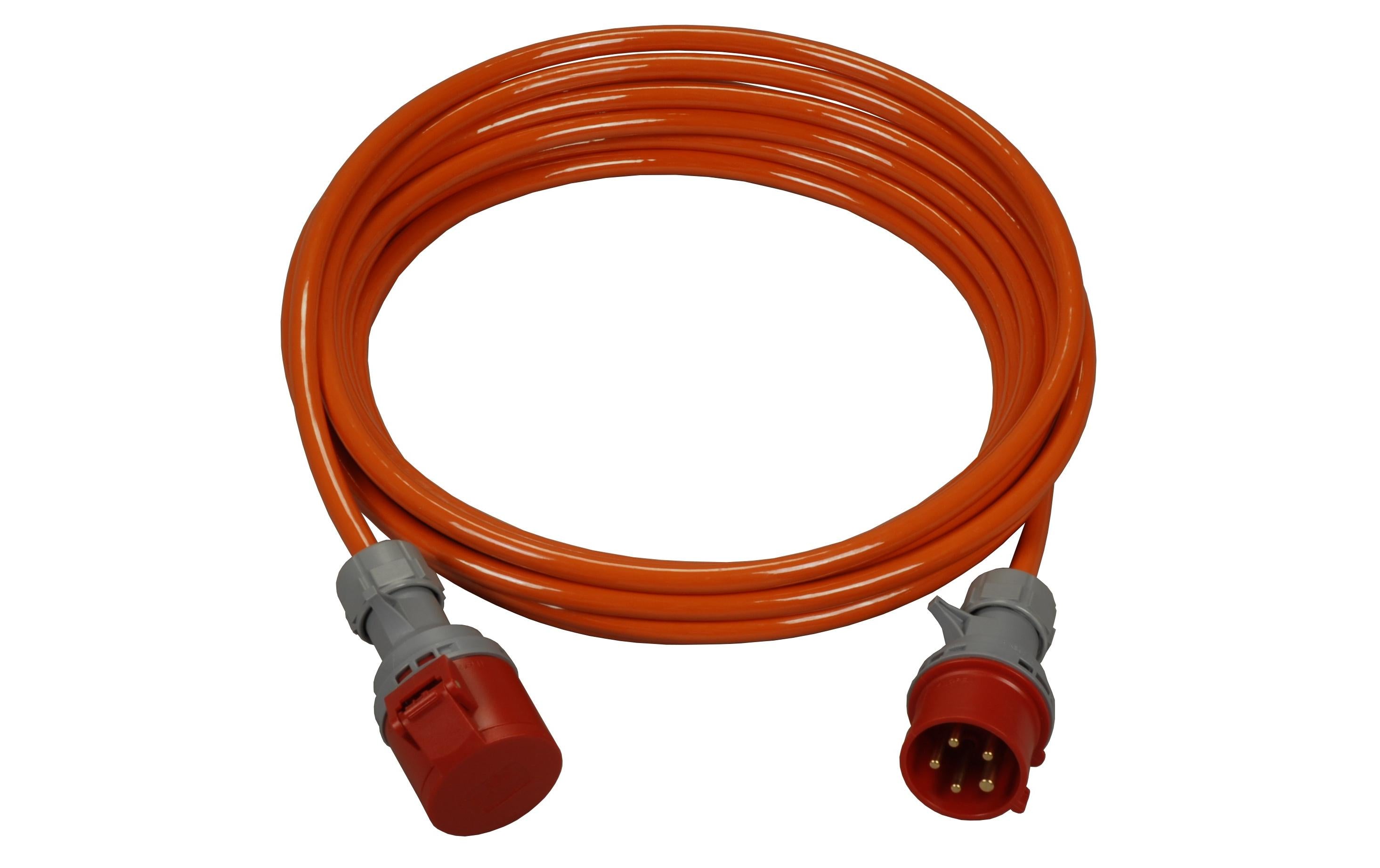 Spälti ag Netzkabel, CEE 16-5 auf CEE 16-5, Polyurethan-Ummantelung, Aussenanwendung, 15 m, Orange