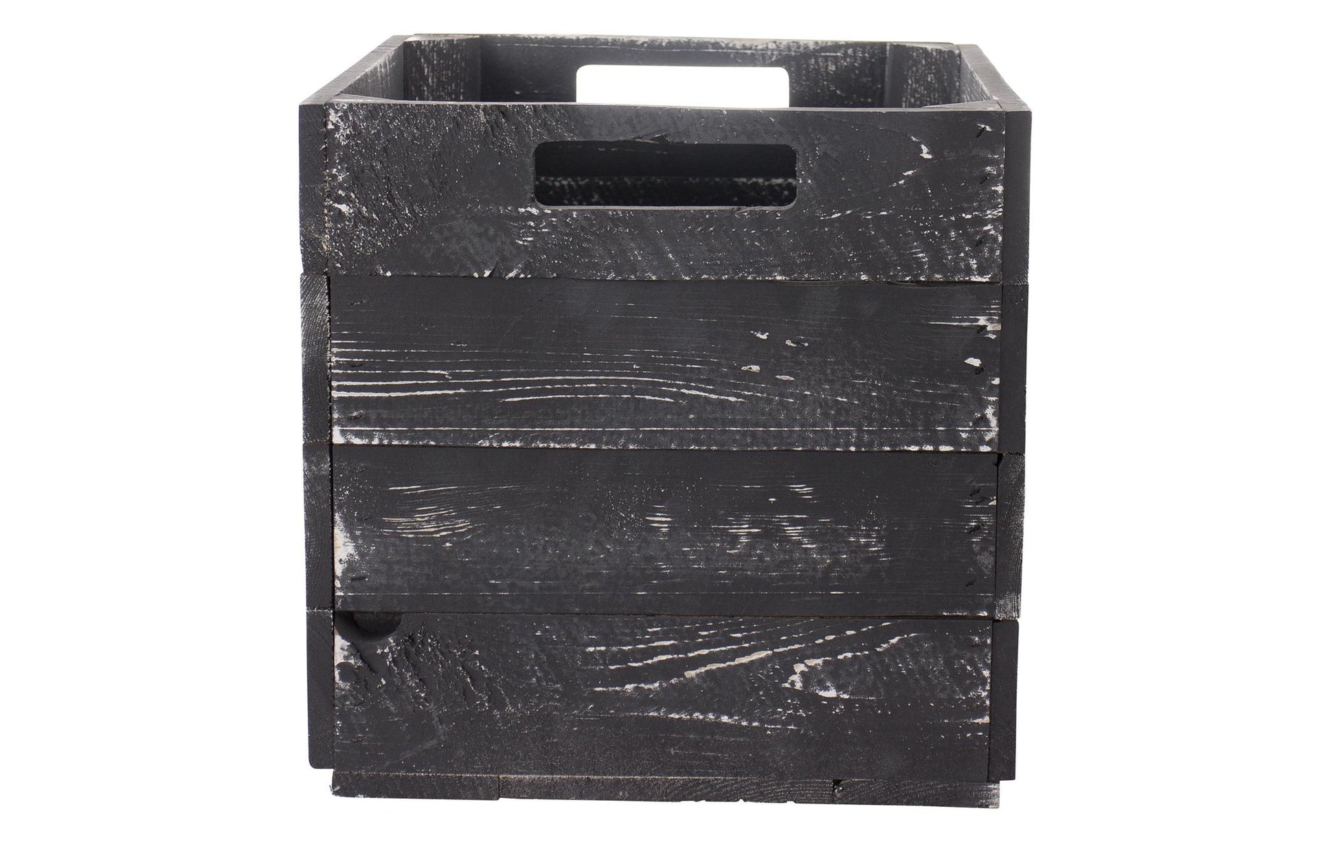 Holz Zollhaus Vintage Aufbewahrungsbox – Holz (Kiefer) – Schwarz – 330 × 330 × 380 mm