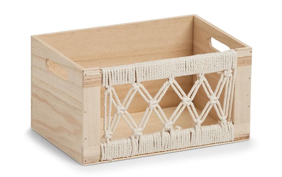 Zeller Present Aufbewahrungsbox – Holz – Beige – mit Griff – 300 × 200 × 160 mm
