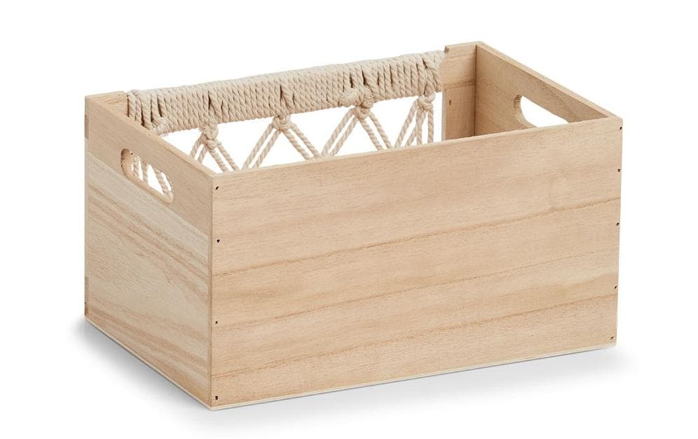 Zeller Present Aufbewahrungsbox – Holz – Beige – mit Griff – 300 × 200 × 160 mm