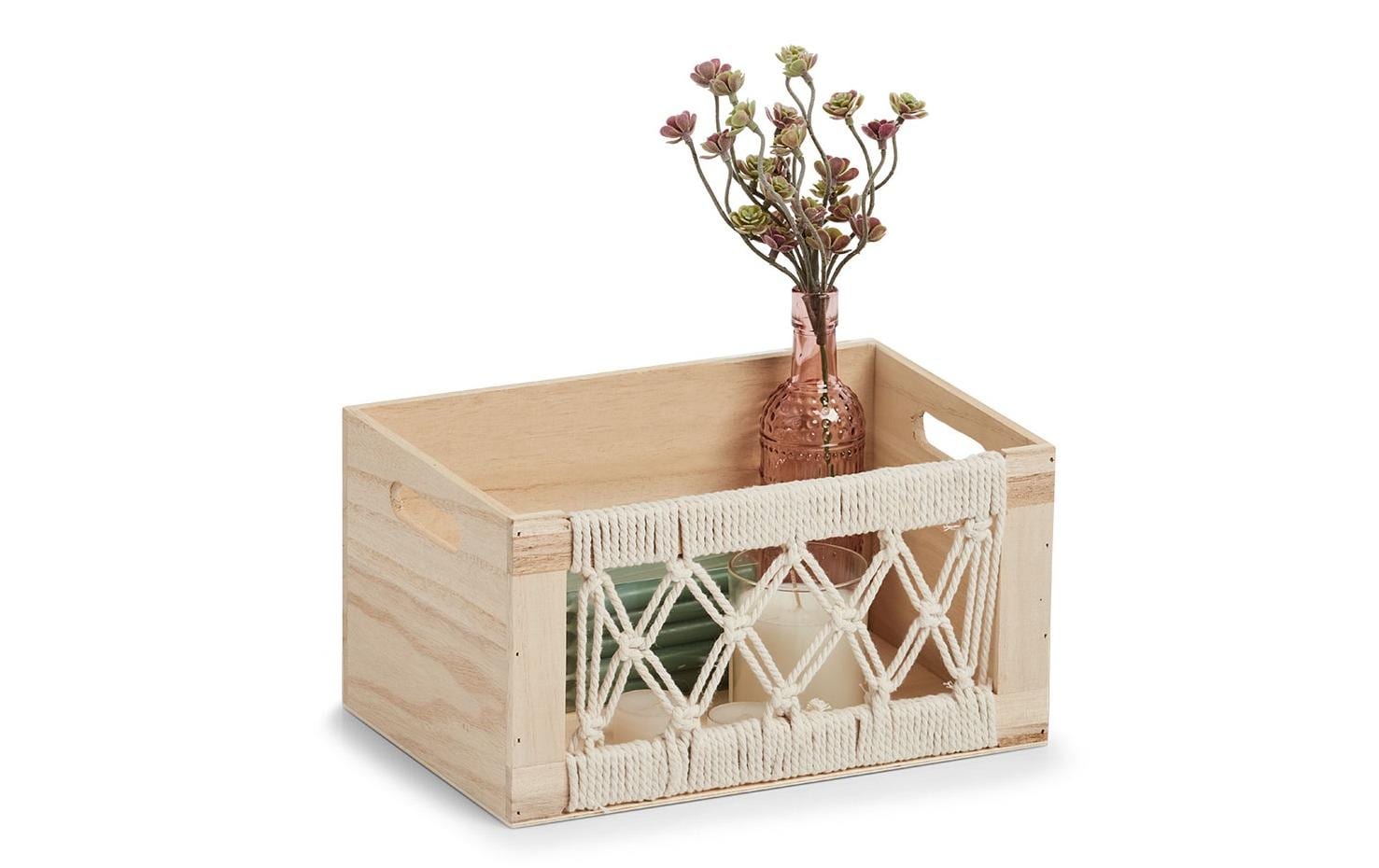 Zeller Present Aufbewahrungsbox – Holz – Beige – mit Griff – 300 × 200 × 160 mm